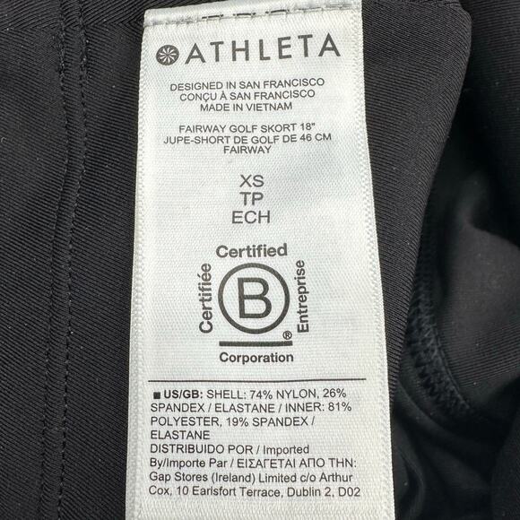 Athleta Skirt Womens Extra Small Black Fairway Golf Skort 18" Stretch Tennis - Picture 8 of 13